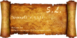 Spanyár Lili névjegykártya